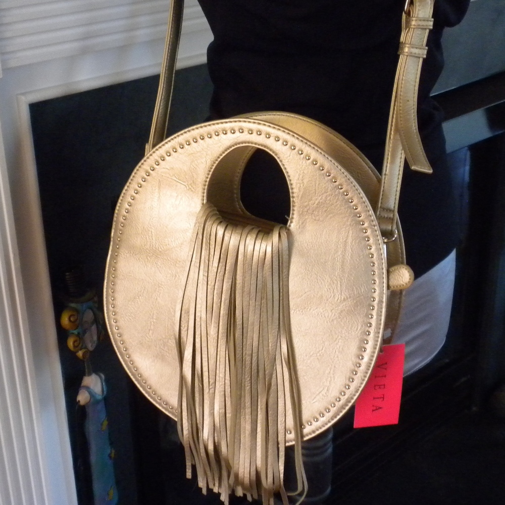 Round Handbag Small 12" Diameter Gold